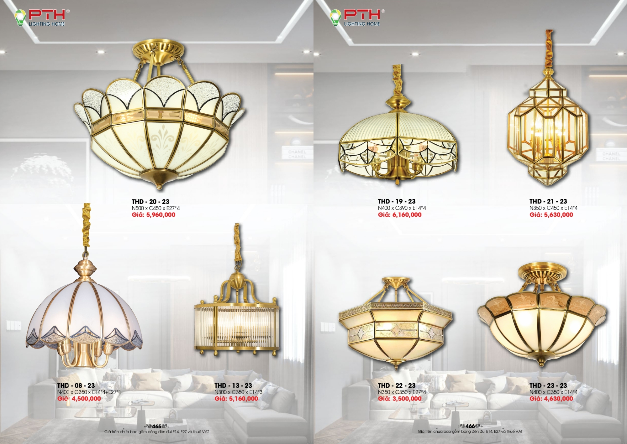 Bảng giá đèn trang trí PTH Lighting Home 2026